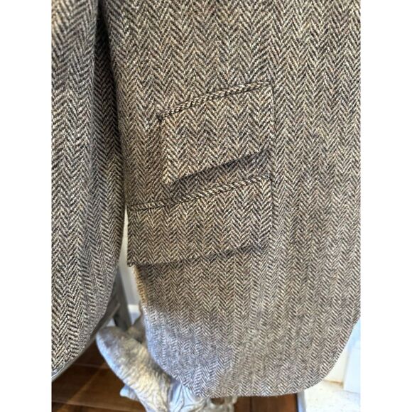 Vintage POLO Ralph Lauren Men’s Tweed Wool Jacket Suede Patch Throat Latch 42 44 - Picture 13 of 16